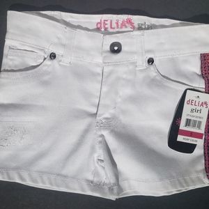 Delia Girl White Jean Shorts